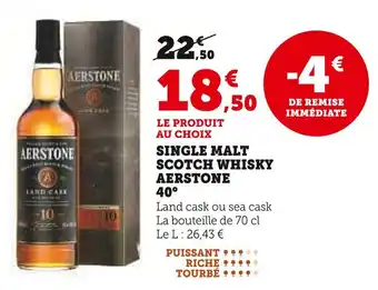 Hyper U Aerstone Single Malt Scotch Whisky 40° offre