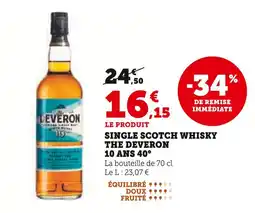 Hyper U THE DEVERON Single Scotch Whisky The Deveron 10 Ans 40° offre