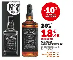 Hyper U Jack Daniel's Whiskey 40° offre
