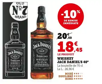 Hyper U Jack Daniel's Whiskey 40° offre