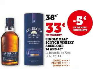 Hyper U Aberlour Single Malt Scotch Whisky 14 Ans 40° offre