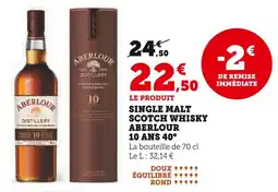 Hyper U ABERLOUR Single Malt Scotch Whisky 10 Ans 40° offre