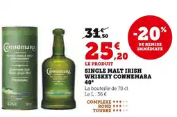 Hyper U Connemara Single Malt Irish Whiskey Connemara 40° offre
