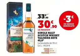 Hyper U Talisker Single Malt Scotch Whisky Skye 45,8° offre