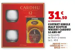 Hyper U CARDHU Coffret Single Malt Scotch Whisky 12 ans 40° offre