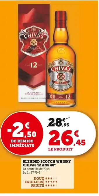 Hyper U CHIVAS Blended Scotch Whisky Chivas 12 ans 40° offre