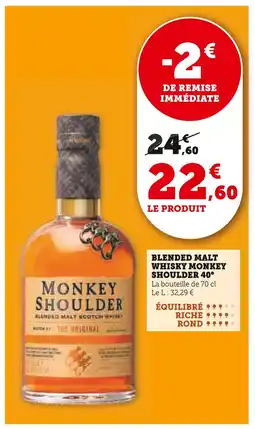 Hyper U MONKEY SHOULDER Blended Malt Whisky 40° offre