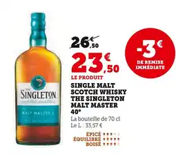 Hyper U THE SINGLETON Single Malt Scotch Whisky Malt Master 40° offre