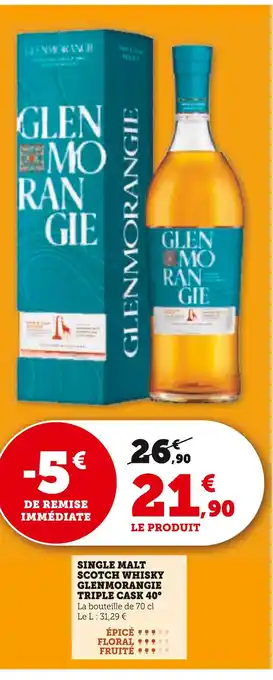 Hyper U GLENMORANGIE Single Malt Scotch Whisky Triple Cask 40° offre