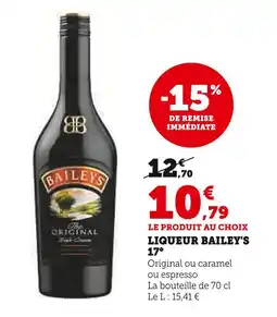 Hyper U Bailey's Liqueur 17° offre