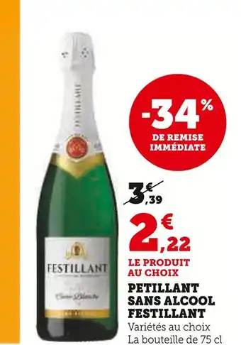 Hyper U FESTILLANT Pétillant sans alcool offre