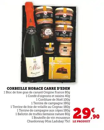 Hyper U Corbeille horace CARRE D'EDEN offre