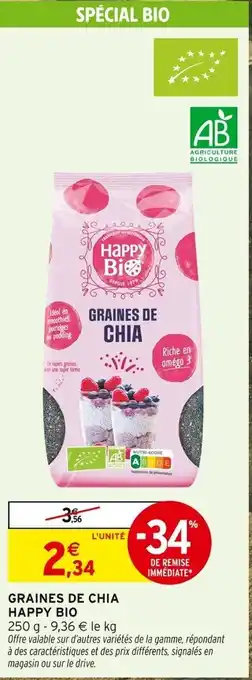 Intermarché HAPPY BIO Graines de chia offre