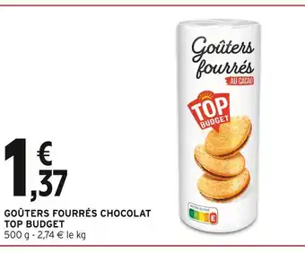 Intermarché TOP BUDGET Goûters fourrés chocolat offre
