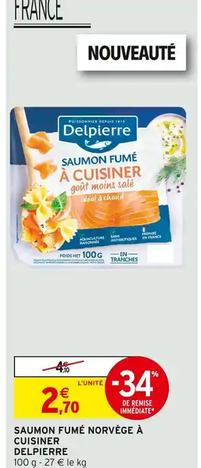 Intermarché DELPIERRE Saumon fumé norvège à cuisiner offre