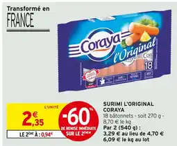 Intermarché Coraya Surimi L'Original offre