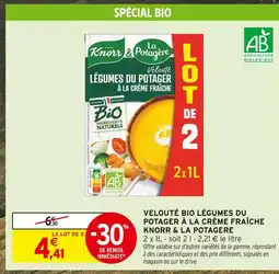 Intermarché Knorr & La Potagère Velouté Bio Légumes du Potager à la Crème Fraîche offre