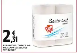 Intermarché Top Budget Essuie-tout compact 3=9 rouleaux classiques offre