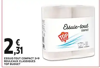 Intermarché Top Budget Essuie-tout compact 3=9 rouleaux classiques offre