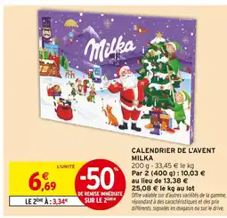 Intermarché MILKA Calendrier de l'Avent offre