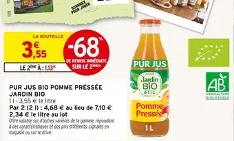 Intermarché JARDIN BIO Pur Jus Bio Pomme Pressée offre