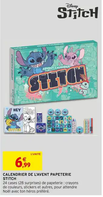 Intermarché STITCH Calendrier de l'Avent Papeterie offre