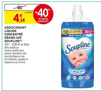 Intermarché SOUPLINE Adoucissant liquide concentré Grand Air offre