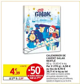 Intermarché Nestlé Calendrier de l'Avent Galak offre