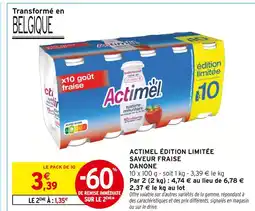 Intermarché Danone Actimel Édition Limitée Saveur Fraise offre