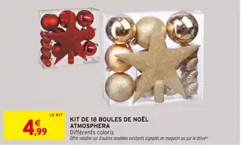 Intermarché Atmosphera Kit de 18 boules de Noël offre