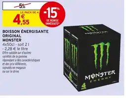 Intermarché Monster Boisson énergisante Original offre