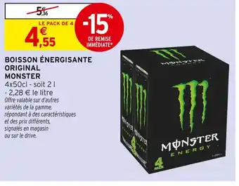 Intermarché Monster Boisson énergisante Original offre