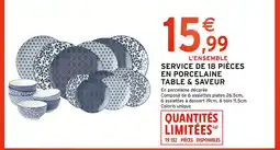 Intermarché Service de 18 pièces en porcelaine offre