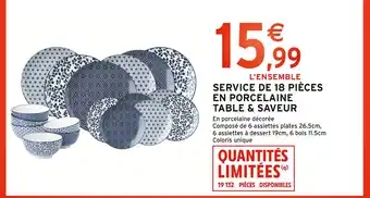Intermarché Service de 18 pièces en porcelaine offre