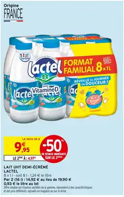 Intermarché LACTEL Lait UHT Demi-Écrémé offre