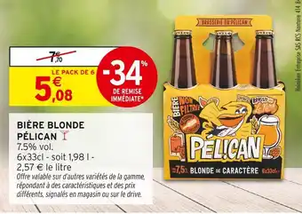 Intermarché PÉLICAN Bière Blonde offre