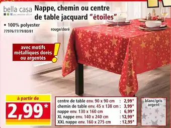Norma bella casa Nappe, chemin ou centre de table jacquard 'étoiles' offre