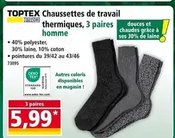 Norma TOPTEX PRO Chaussettes de travail thermiques offre