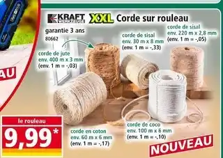 Norma KRAFT WERKZEUGE Corde sur rouleau offre
