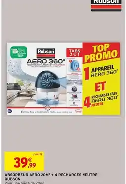 Intermarché Rubson Absorbeur Aero 360° + 4 Recharges Neutre offre