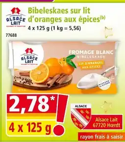 Norma ALSACE LAIT Bibeleskaes sur lit d'oranges aux épices offre