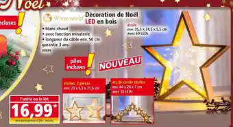Norma Winterworld Décoration de Noël LED en bois offre