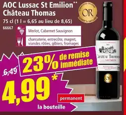Norma CHATEAU THOMAS AOC lussac st emilion offre