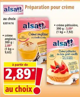 Norma Alsa Crème anglaise offre