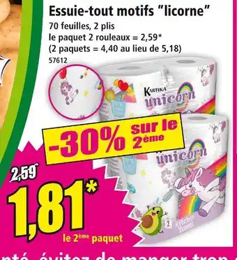 Norma Kartika Essuie-tout motifs licorne offre