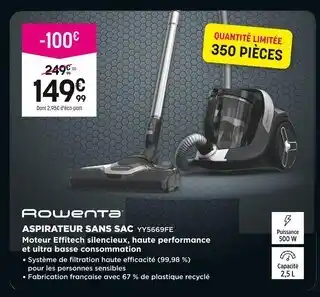 Pulsat Rowenta Aspirateur sans sac offre