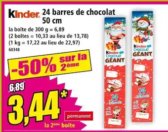 Norma KINDER 24 barres de chocolat 50 cm offre