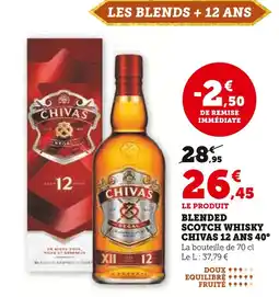 U Express CHIVAS Blended Scotch Whisky 12 ans 40° offre