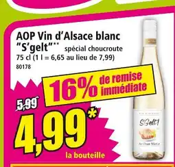 Norma AOP Vin d'Alsace blanc S'gelt offre