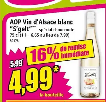 Norma AOP Vin d'Alsace blanc S'gelt offre